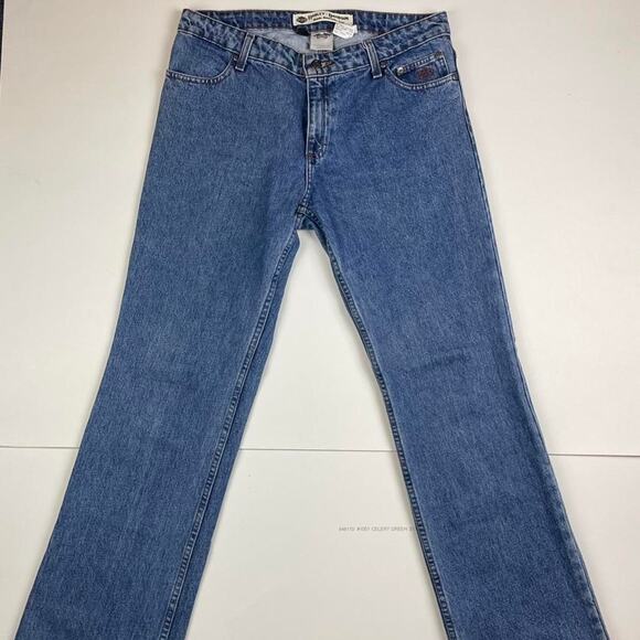 Vintage Harley Davidson Motorcycle Biker Denim Blue Women’s Jeans Size 10 - Picture 7 of 7